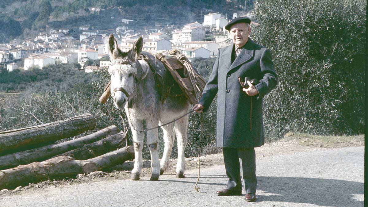 Marcial Lafuente Estefanía dando un paseo por los alrededores de Guisando, en febrero de 1978. | ARCHIVO ABC