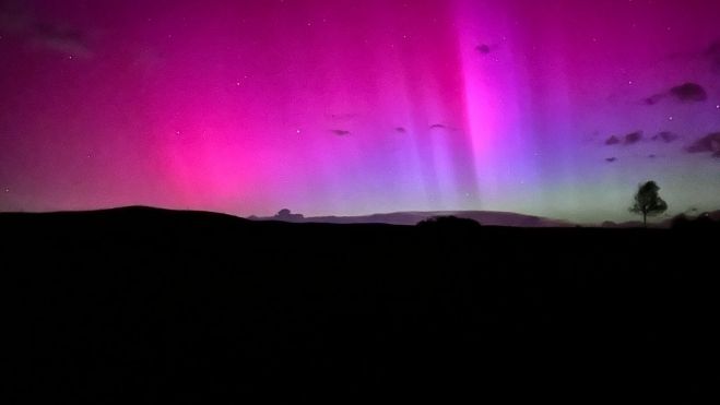 Aurora boreal desde la Maragatería. | L.N.C.