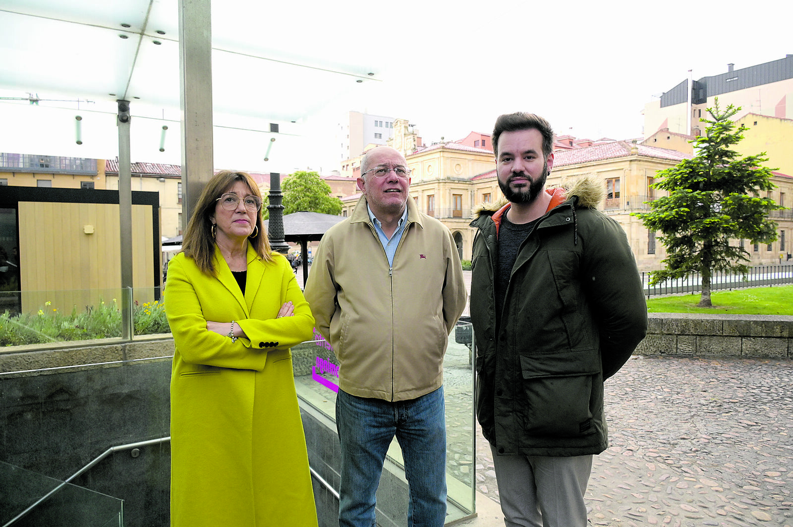 Soraya Rodríguez, Francisco Igea y Pedro García esta tarde en León. | Mauricio Peña