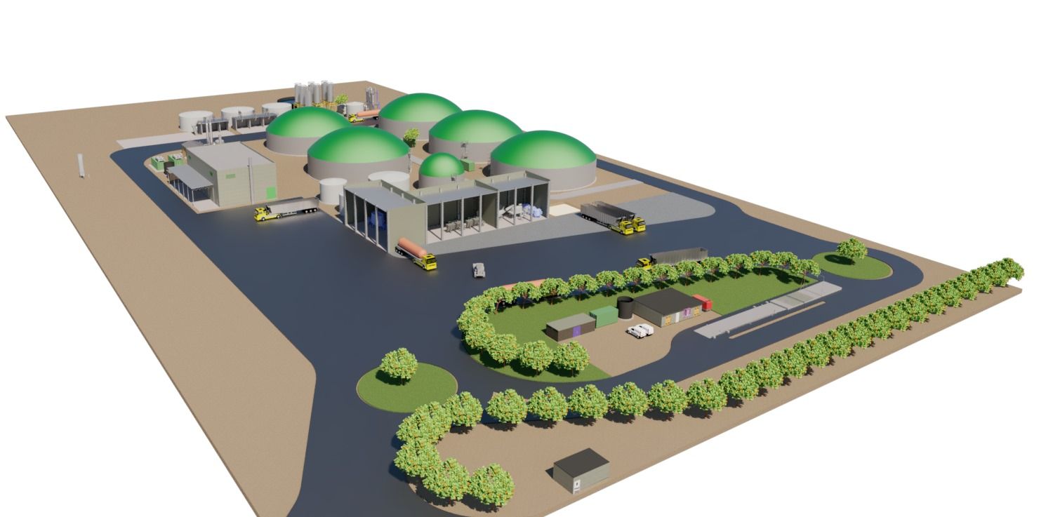 Imagen del proyecto de la futura planta de biometano de Genia Bioenergy en Valencia de Don Juan. | L.N.C.