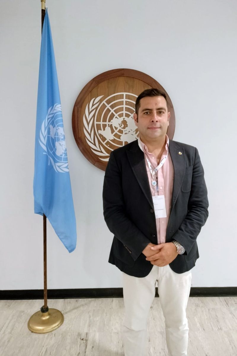 Juan Carlos Santamarta en la sede de la ONU. | L.N.C.