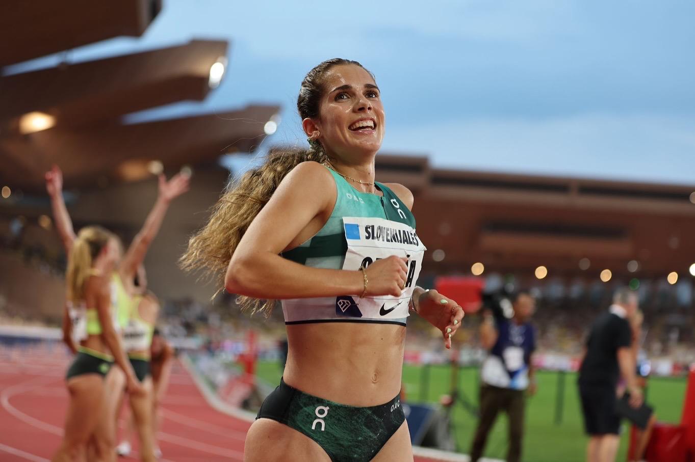 Marta García, tras batir el récord de España de 2.000 metros en Mónaco hace unos días.