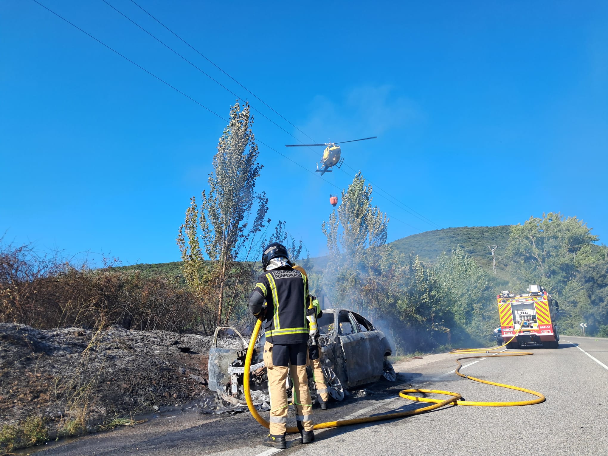 Intervención de los Bomberos. 