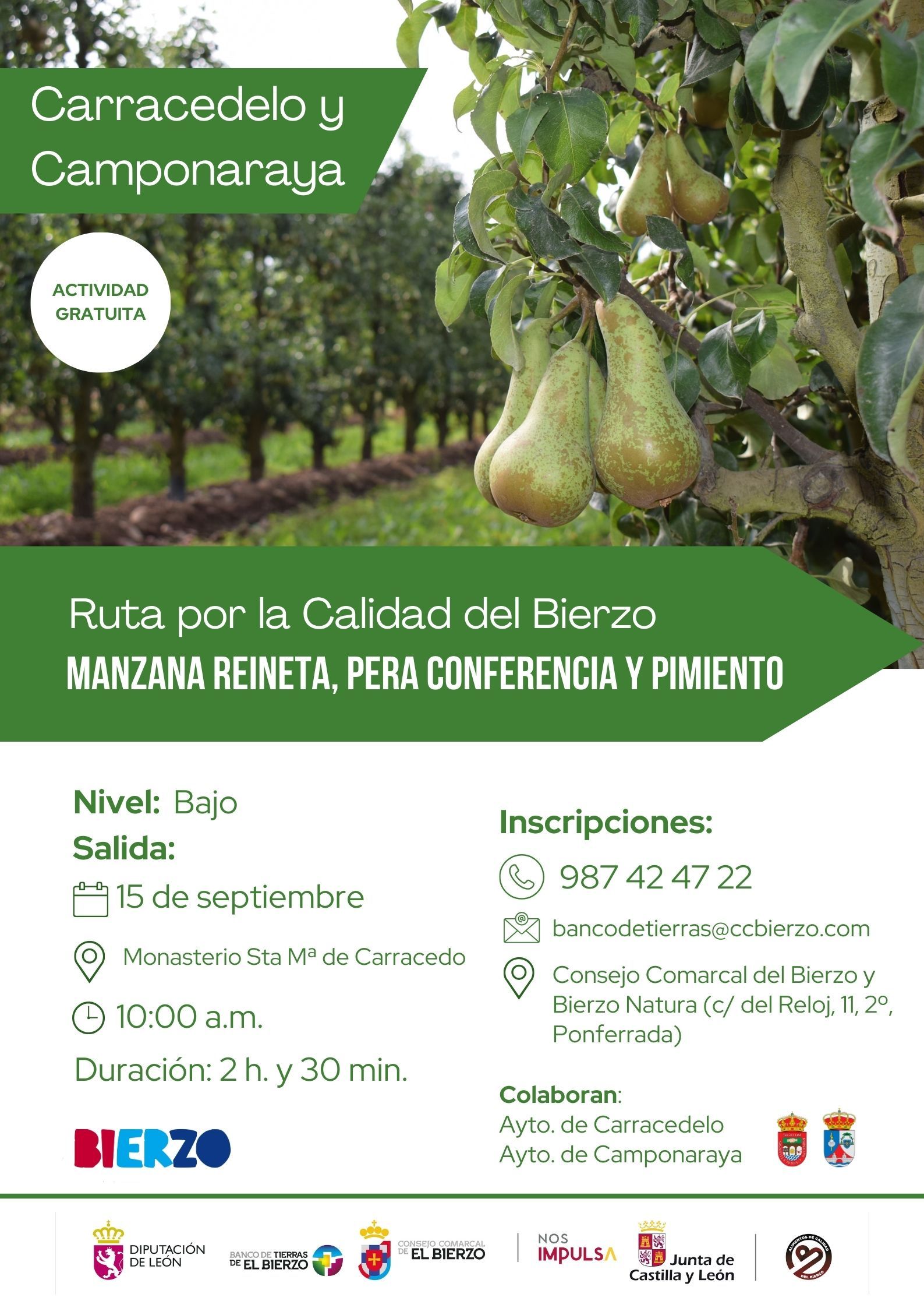 Cartel de la Ruta por la Calidad Manzana Reineta, Pera Conferencia y Pimiento.