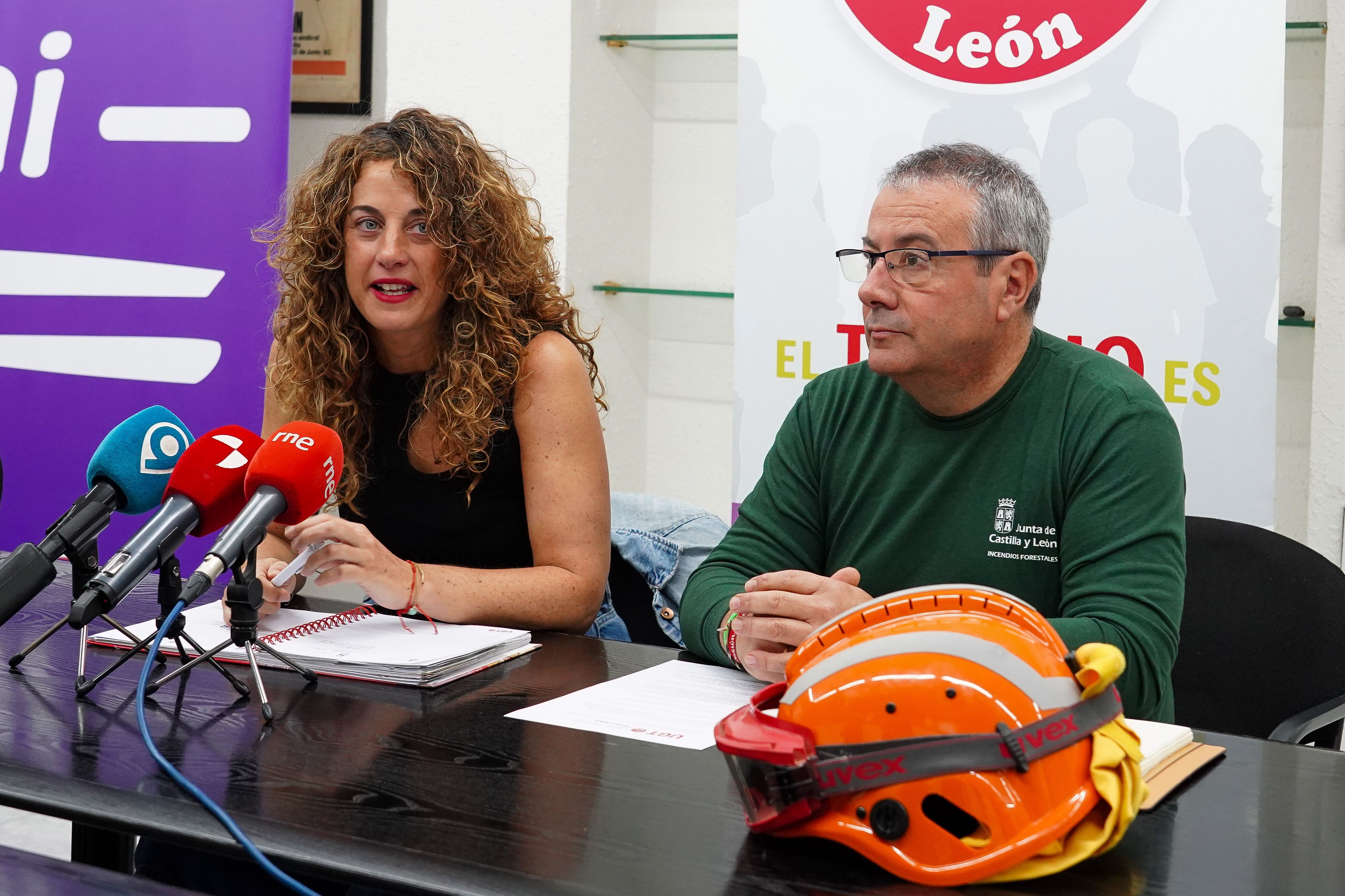 Un instante de la rueda de prensa de UGT sobre incendios. | CAMPILLO (ICAL)