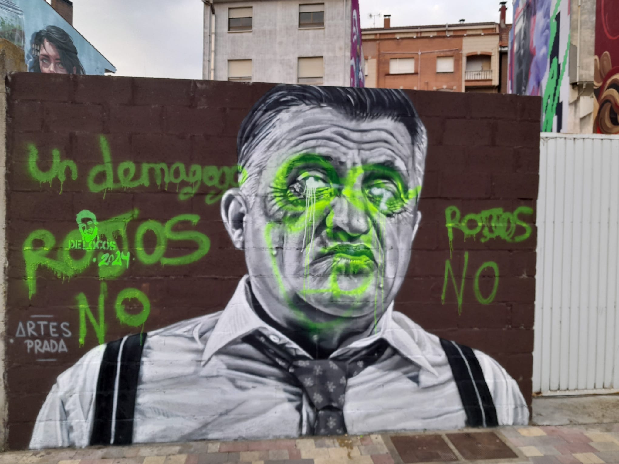 El mural de El Gran Wyoming ha aparecido vandalizado. | L.N.C.