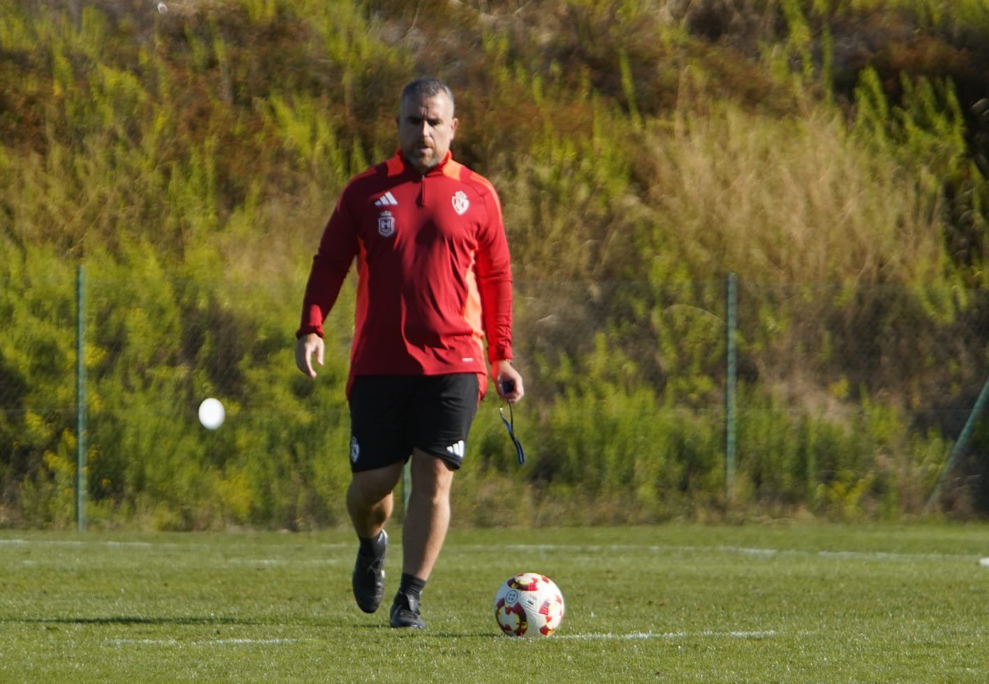 Javi Rey durante un entrenamiento con la Deportiva esta semana | SDP