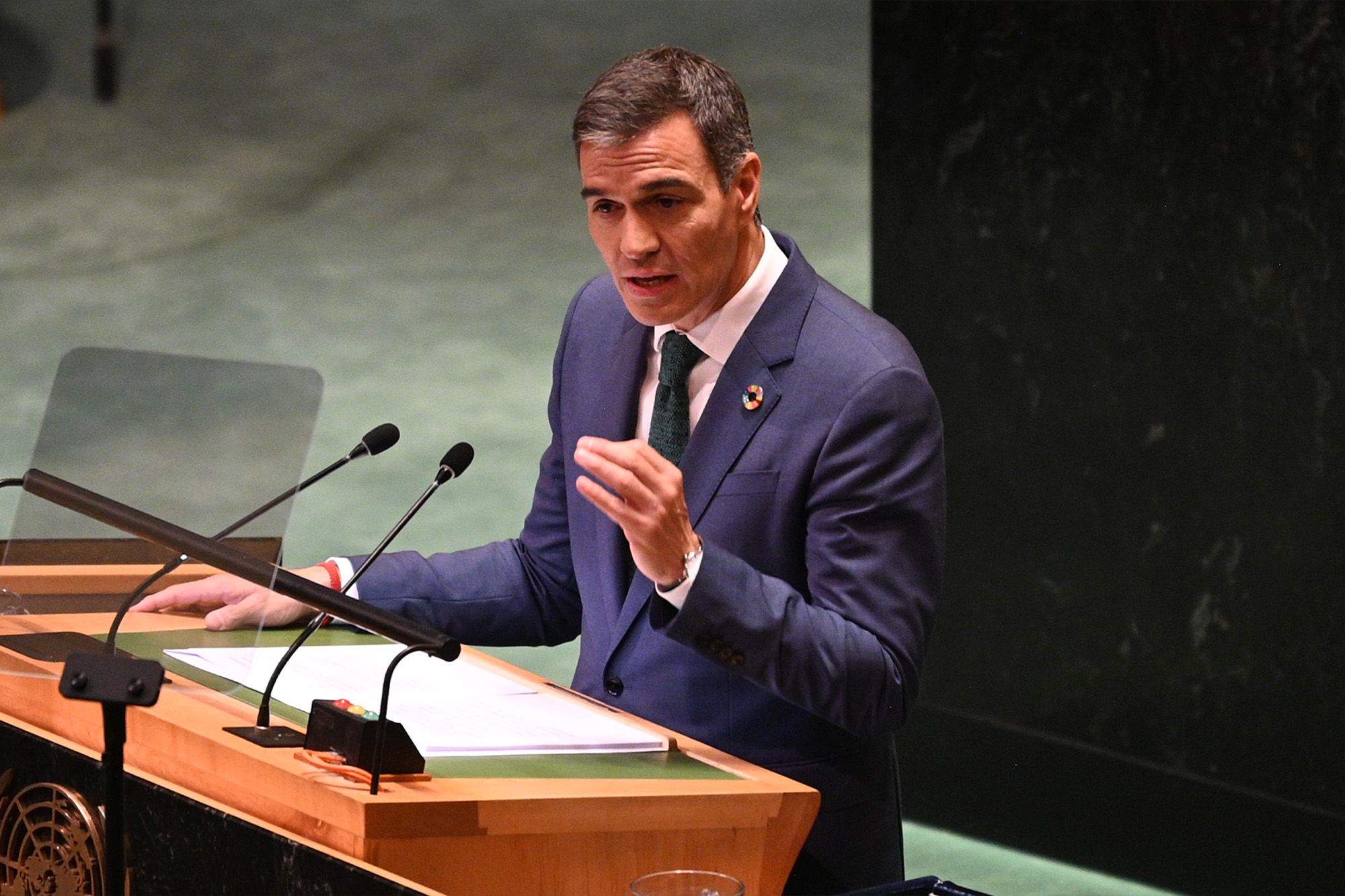 Pedro Sánchez interviene ante la Asamblea General de Naciones Unidas. |BORJA PUIG