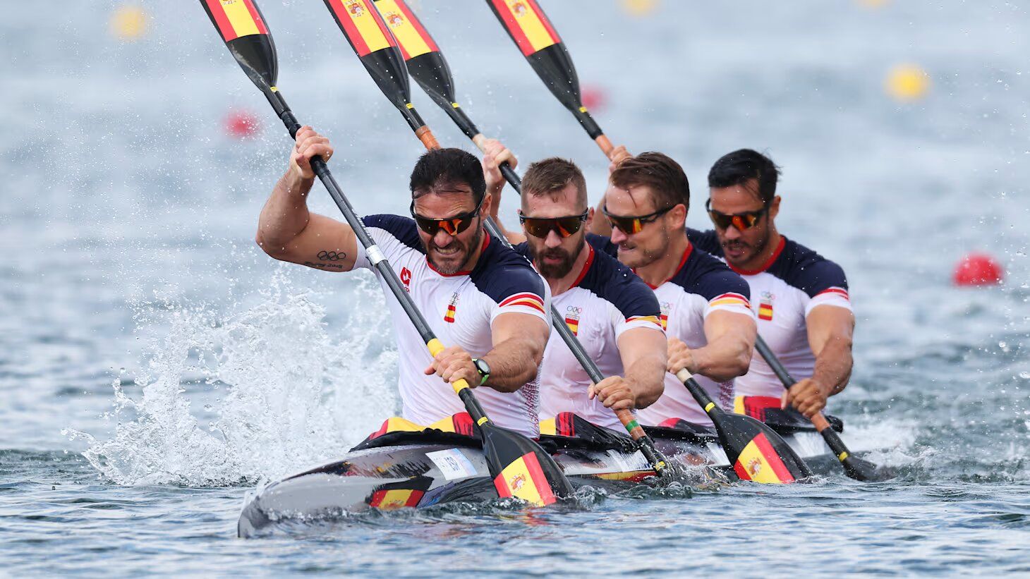 Craviotto, Arévalo, Cooper y Germade formaron el K4 de bronce en París. | GETTY