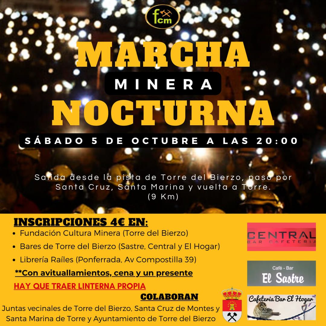 Cartel de la marcha minera en Torre del Bierzo.