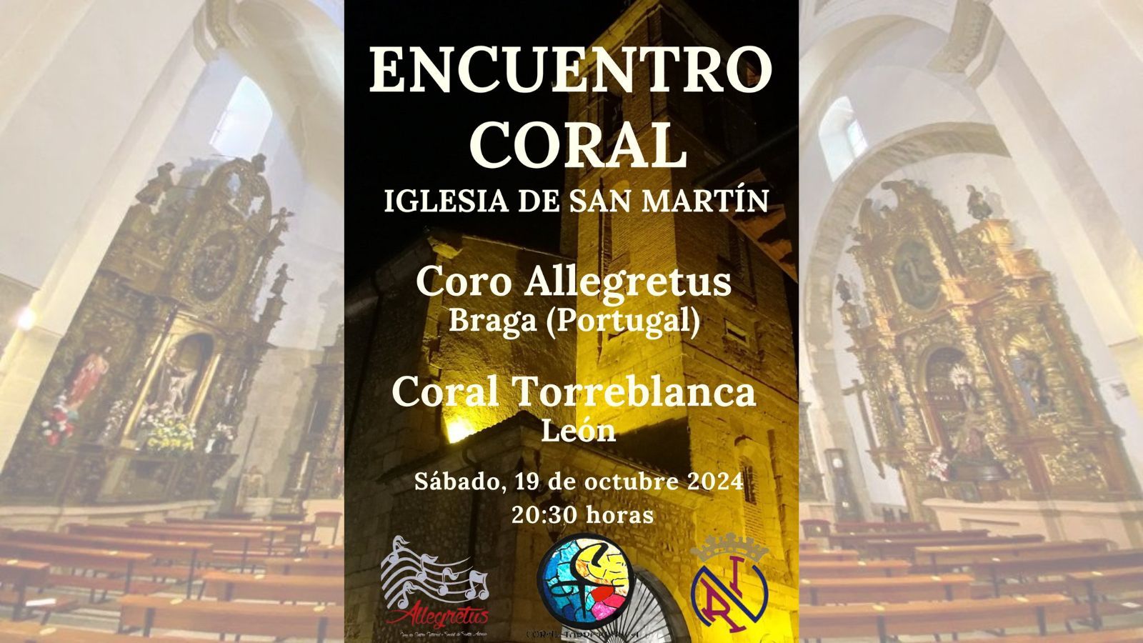 Cartel del encuentro coral de este sábado en la iglesia de San Martín.