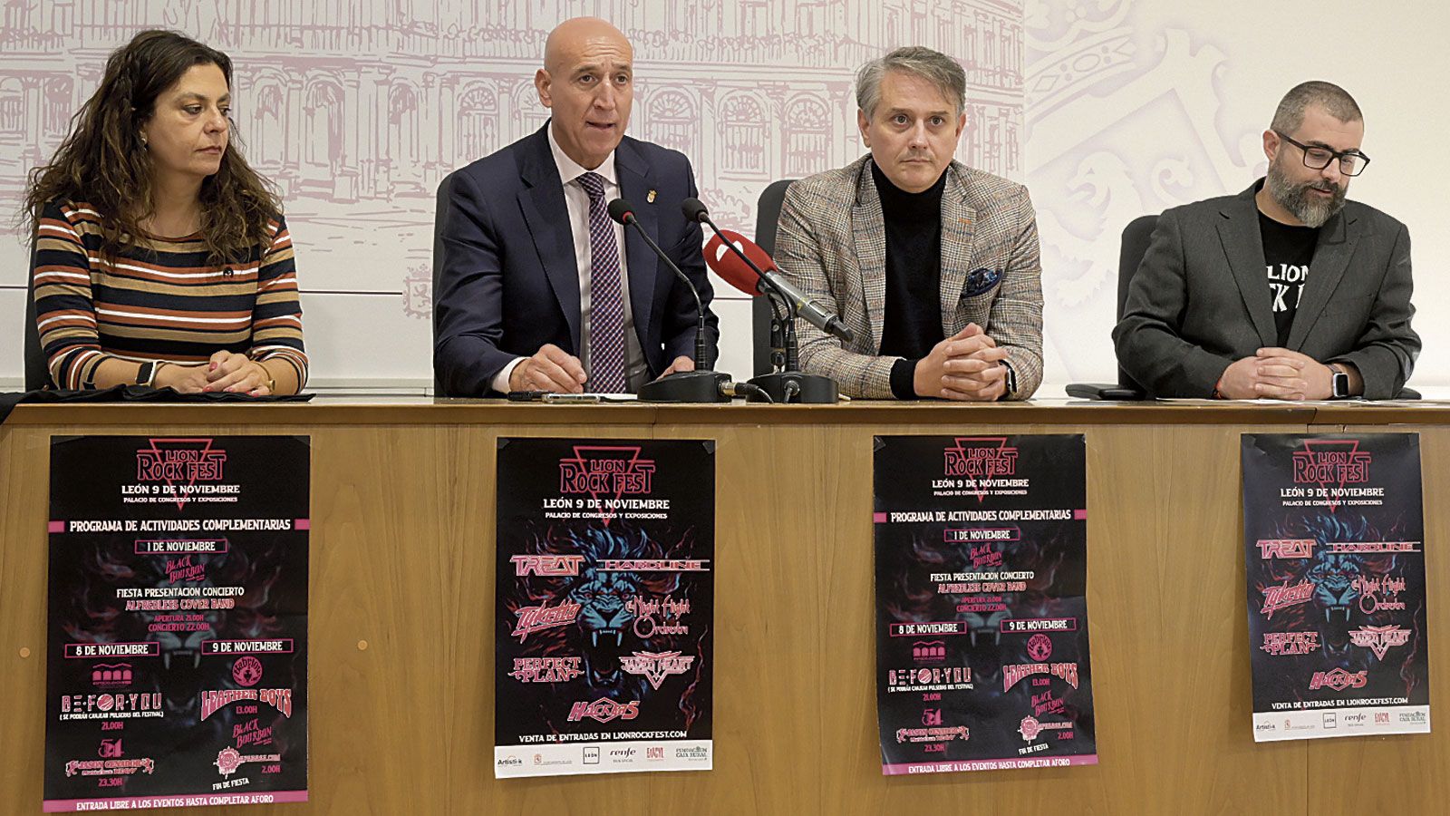 Mercedes Escudero, José Antonio Diez, Jesús Marcos y Rafael Calvo durante la presentación del festival en el viejo Consistorio. | MAURICIO PEÑA