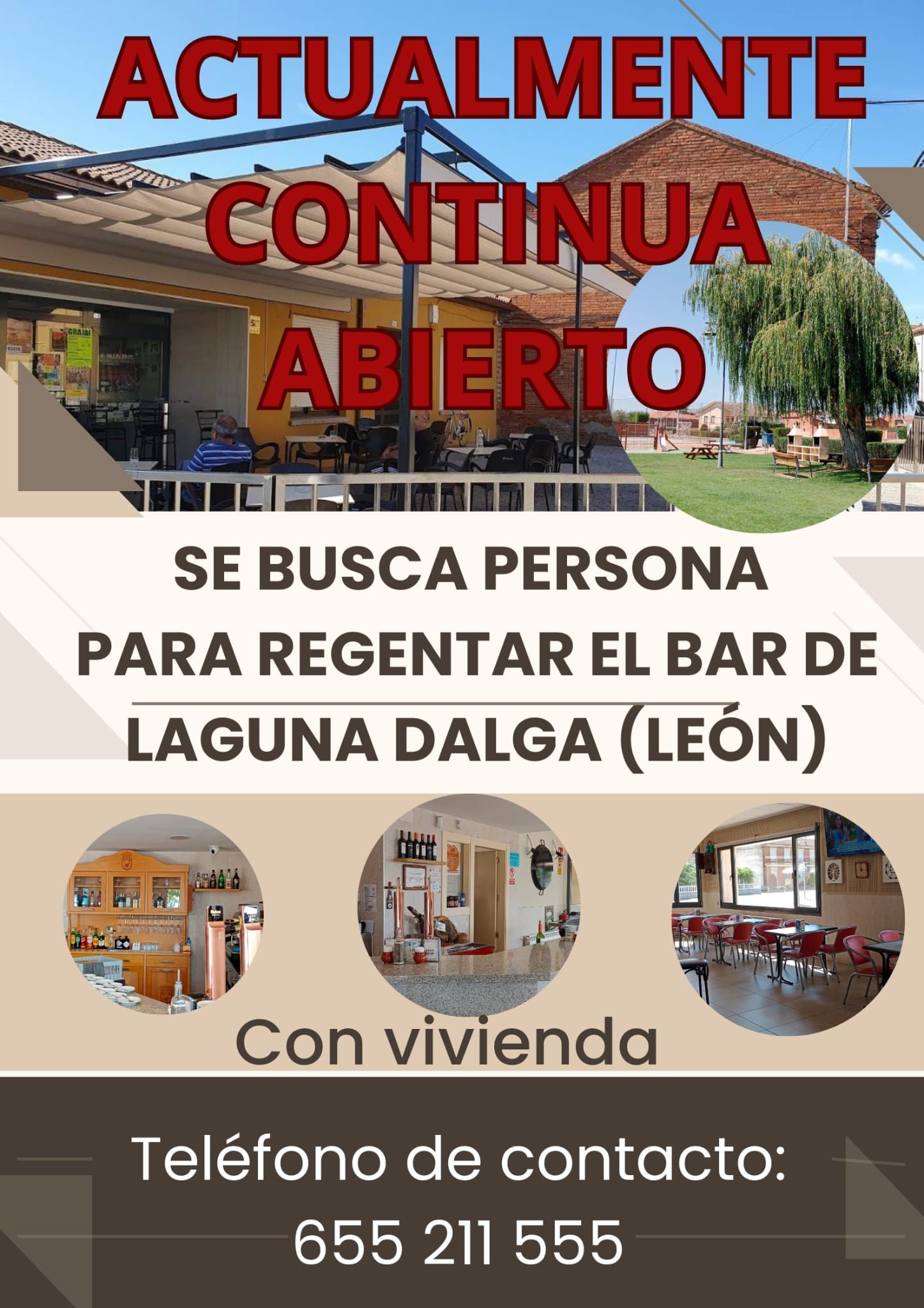 Anuncio del bar de Laguna Dalga.