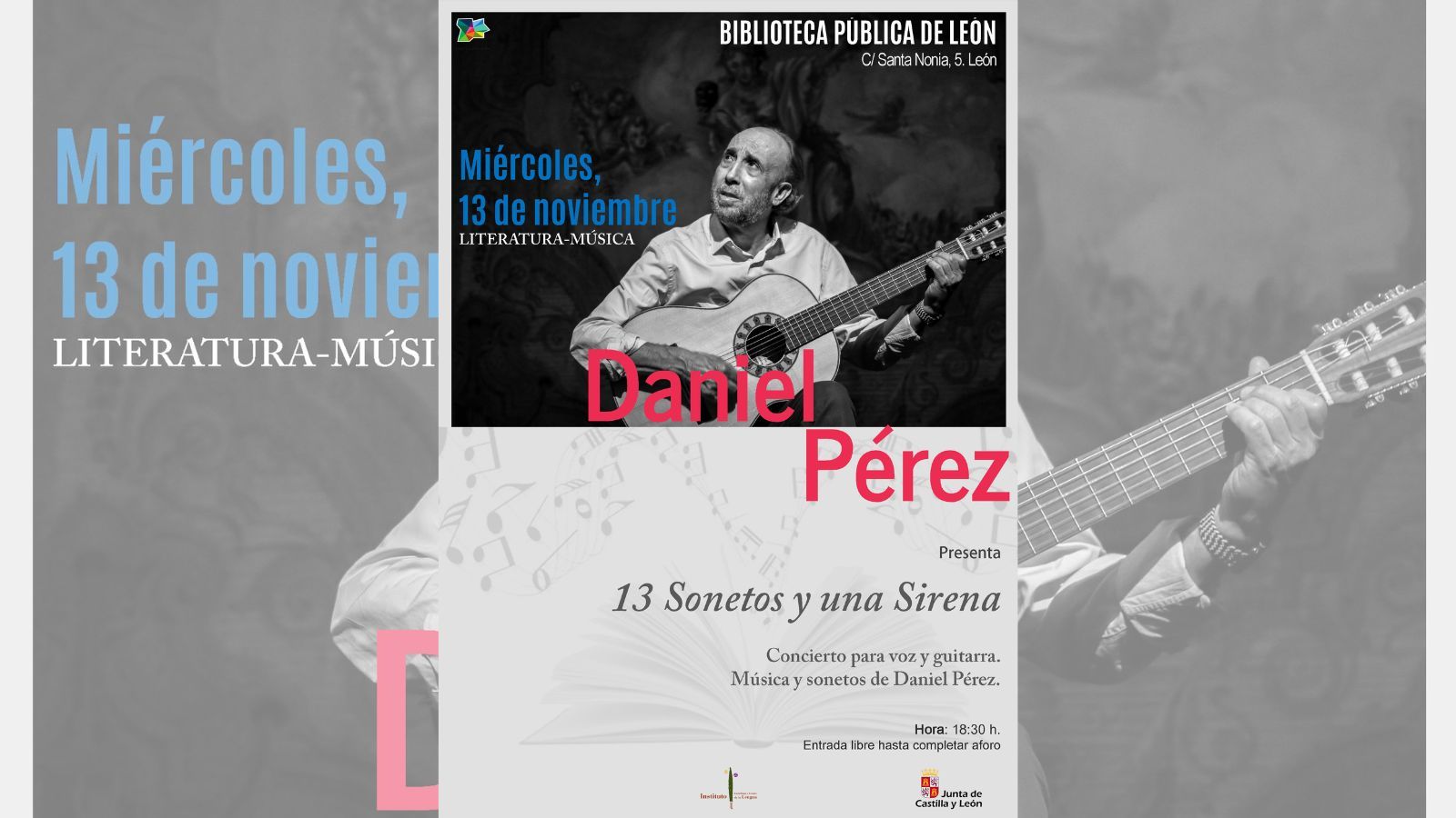 Daniel Pérez llega este miércoles a la Biblioteca Pública de León.