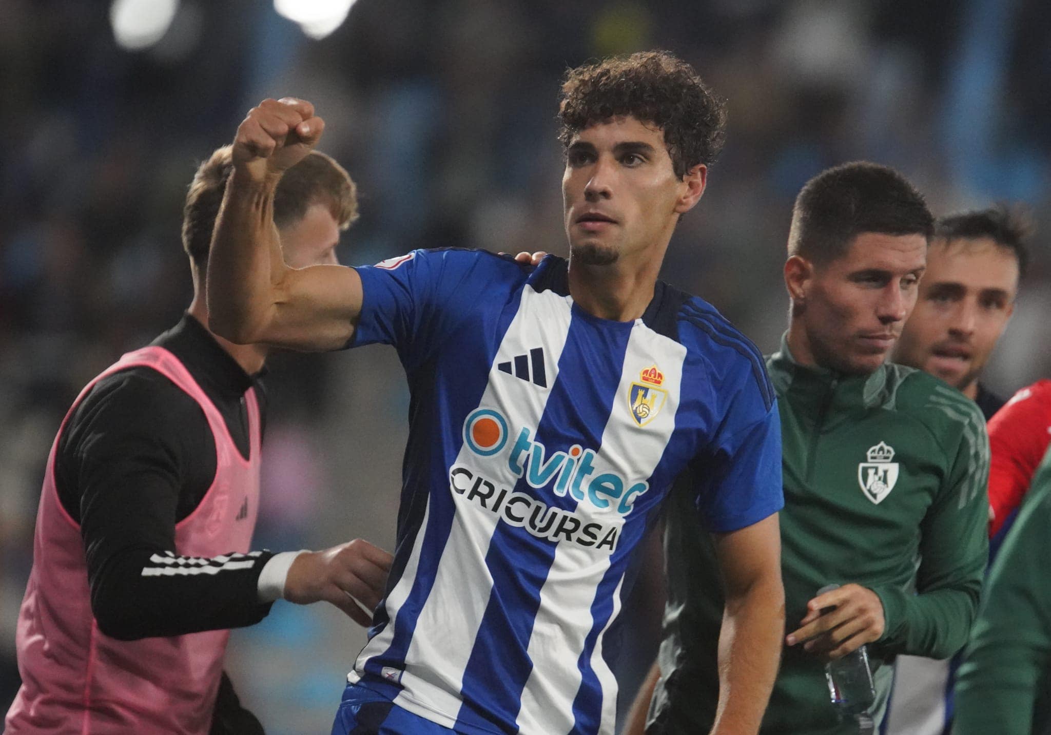 Álex Costa celebrando uno de sus goles esta temporada con la Deportiva | SDP