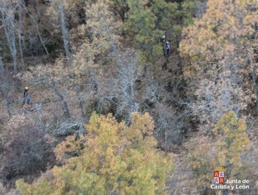 Rescate del ciclista herido en la ruta 'Planeta Calleja'. | L.N.C.