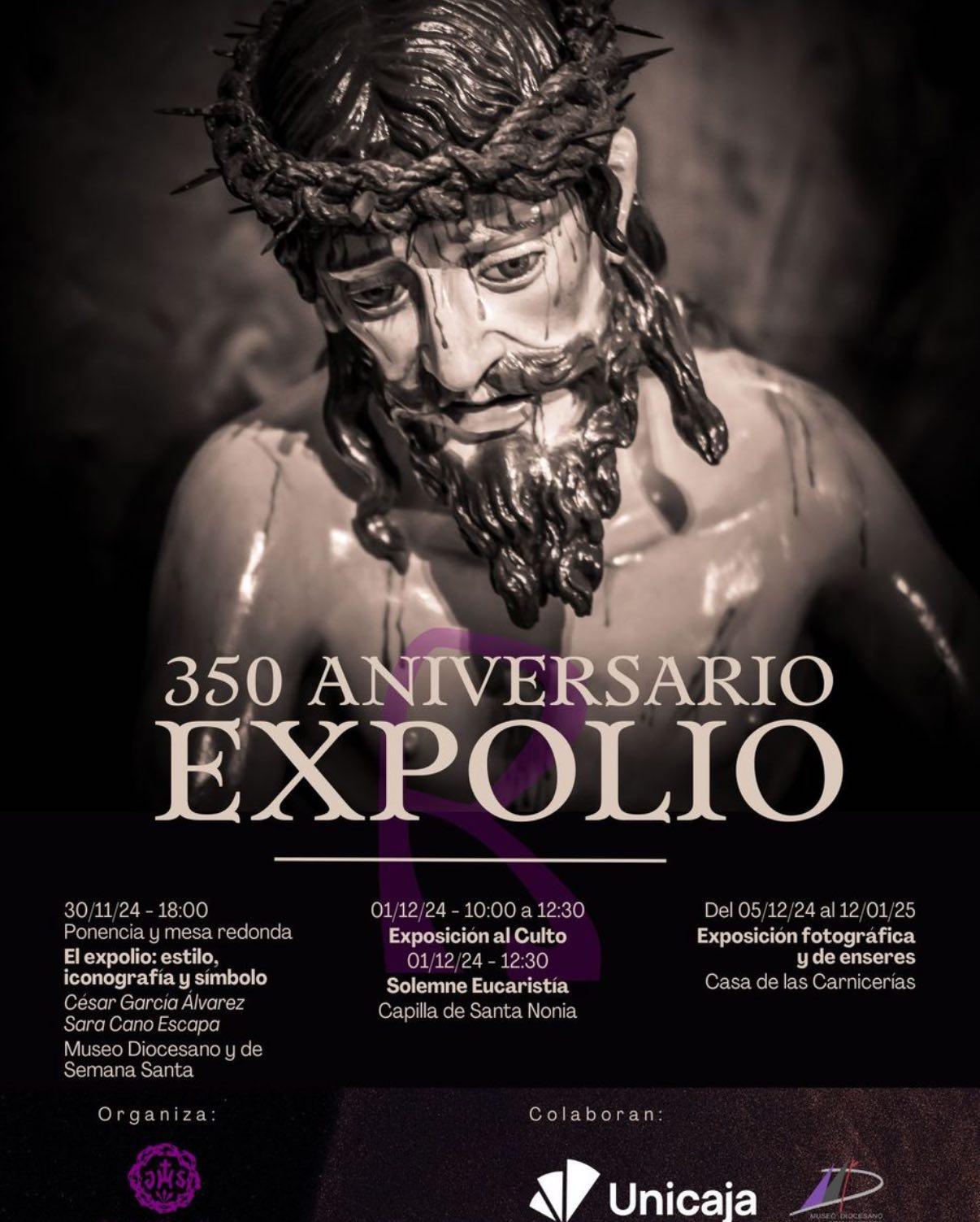 Cartel de los actos conmemorativos del 350 aniversario del Expolio de Jesús.