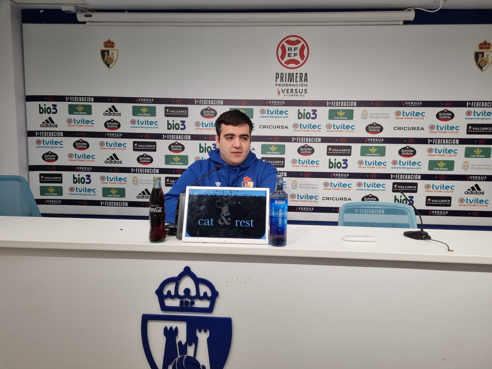 Oriol Pozo durante la rueda de prensa en El Toralín | RAÚL FERNÁNDEZ