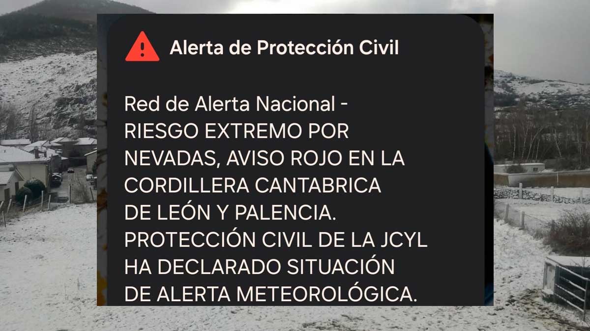 Aviso que han recibido todos los teléfonos de la mitad norte de la provincia de León.