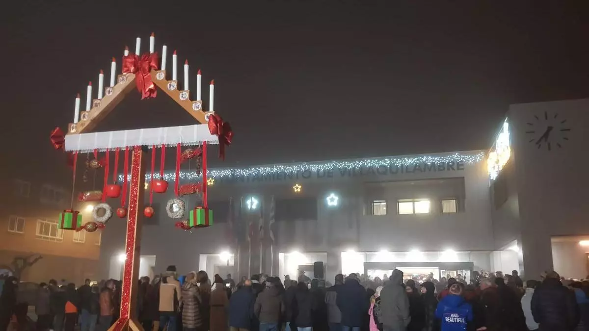 Encendido de Navidad en Villaquilambre el año pasado. | AYTO. VILLAQUILAMBRE