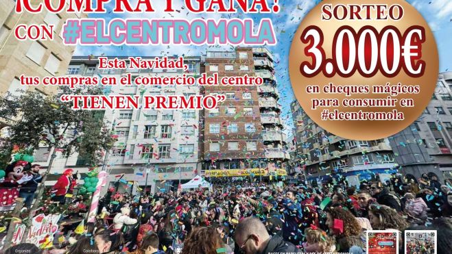 Cartel del sorteo de los cheques mágicos por un valor total de 3.000 euros.