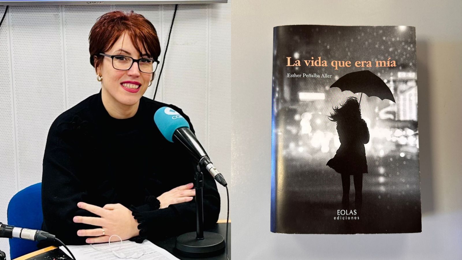 Esther Peñalba y la potada de 'La vida que era mía'. | L.N.C.