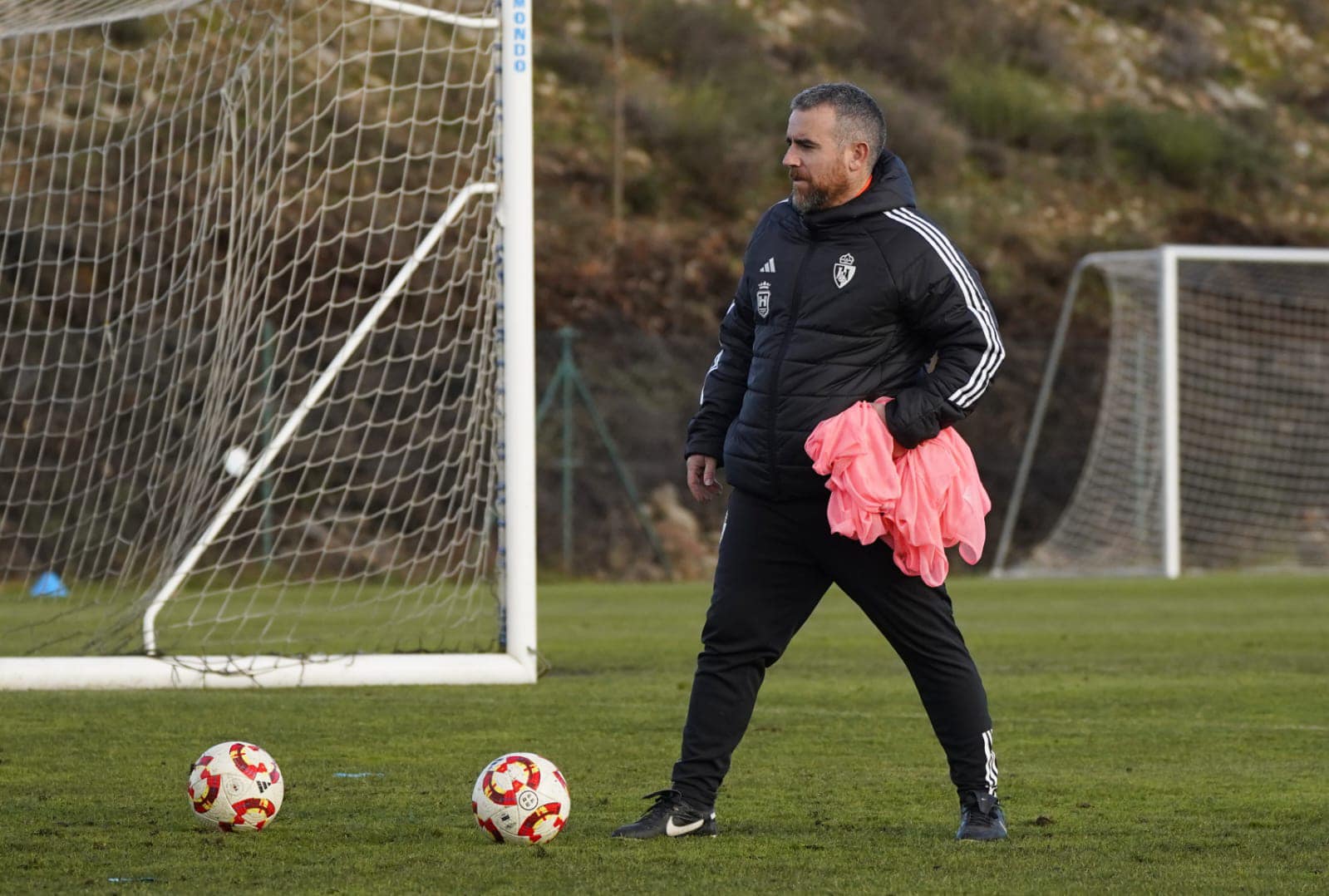 Javi Rey durante un entrenamiento previo al último partido del año ante el Tarazona | SDP