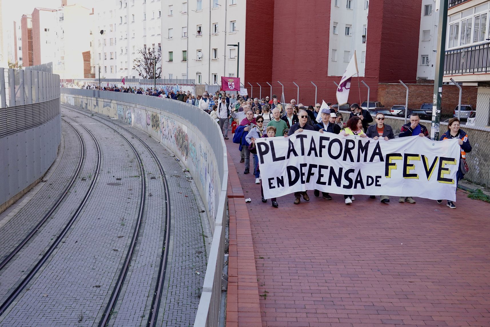 Última manifestación en defensa de Feve el pasado 17 de noviembre. CAMPILLO (ICAL)