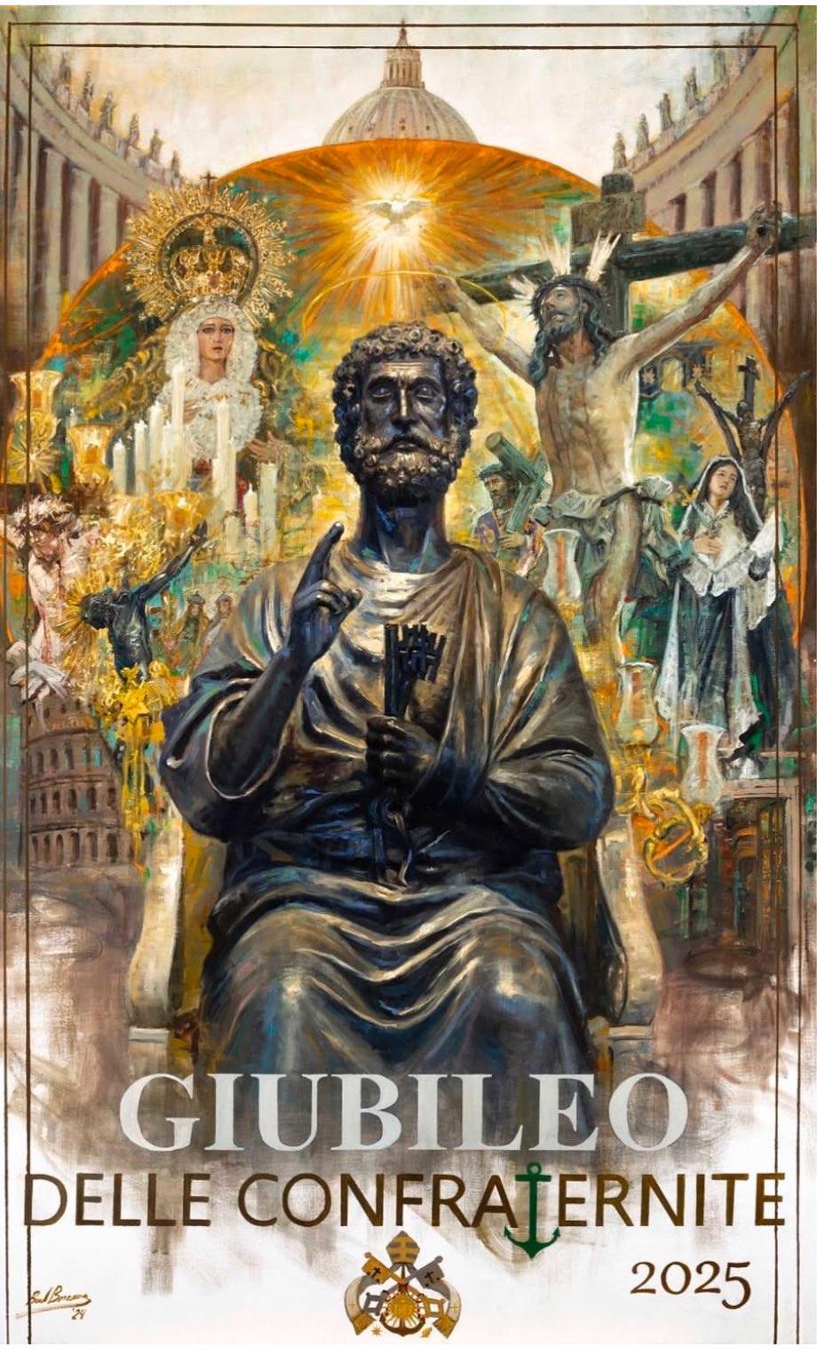 Cartel oficial del Jubileo de las Cofradías, del pintor malagueño Raúl Berzosa.