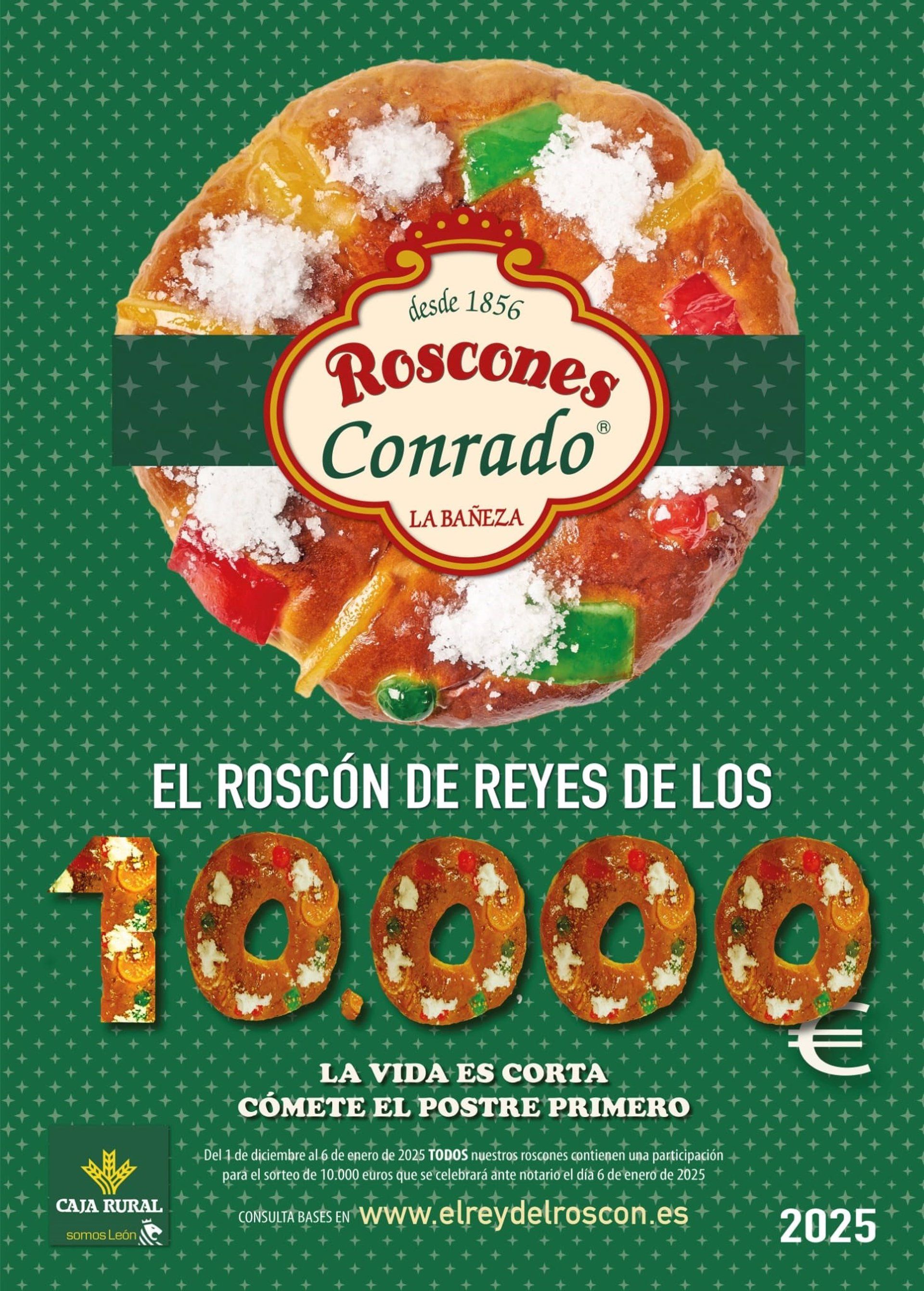 La Confitería Conrado vuelve a esconder 10.000 euros en un roscón de Reyes.