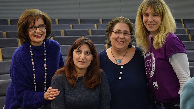 Felicitas Rebaque, Paz Martínez, Mercedes G. Rojo e Inés Diago en uno de los homenajes a las escritoras del mes de marzo