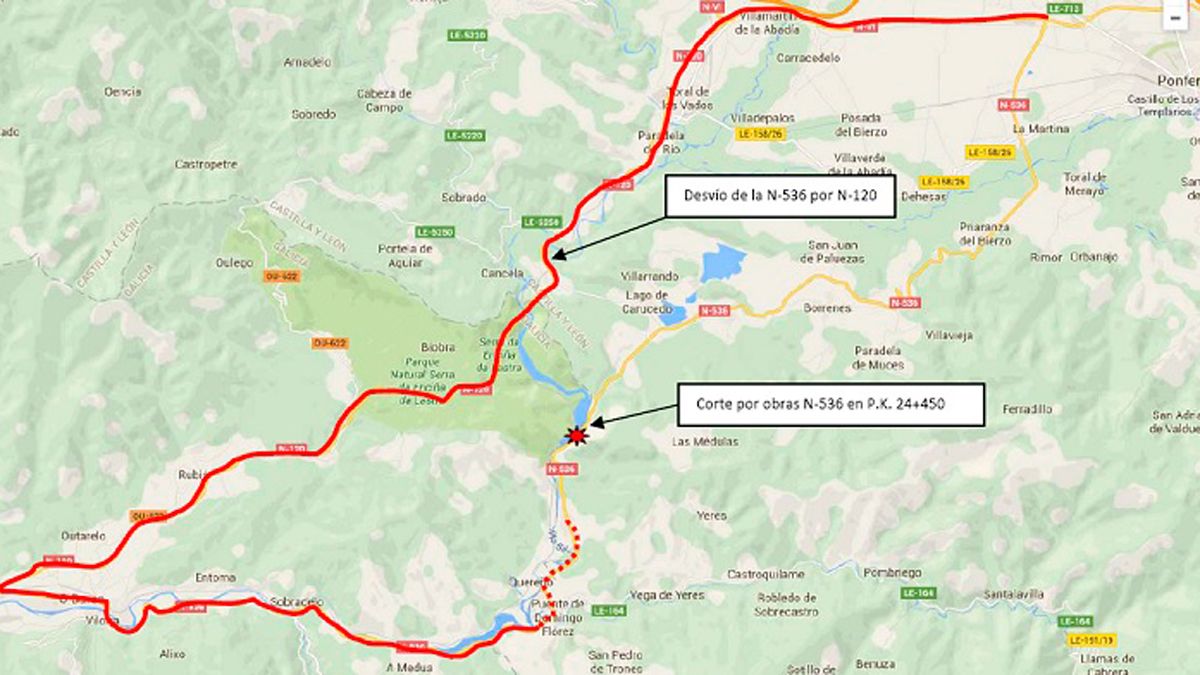 Mapa del estado de la carretera. | L. N. C.