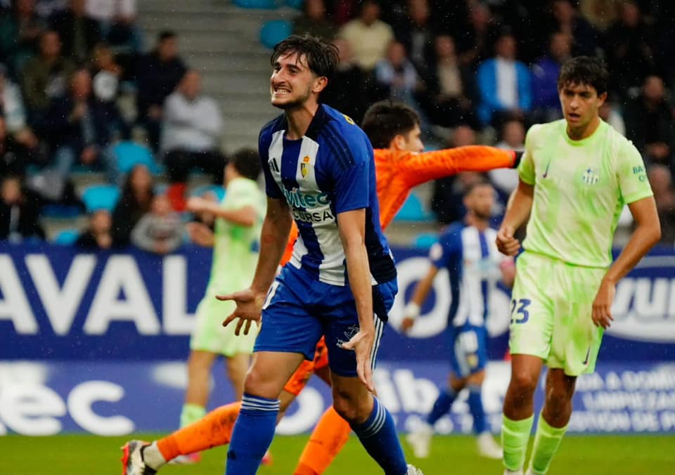 Mula se lamenta tras una acción de ataque en el partido de ida ante el Barça B. SDP