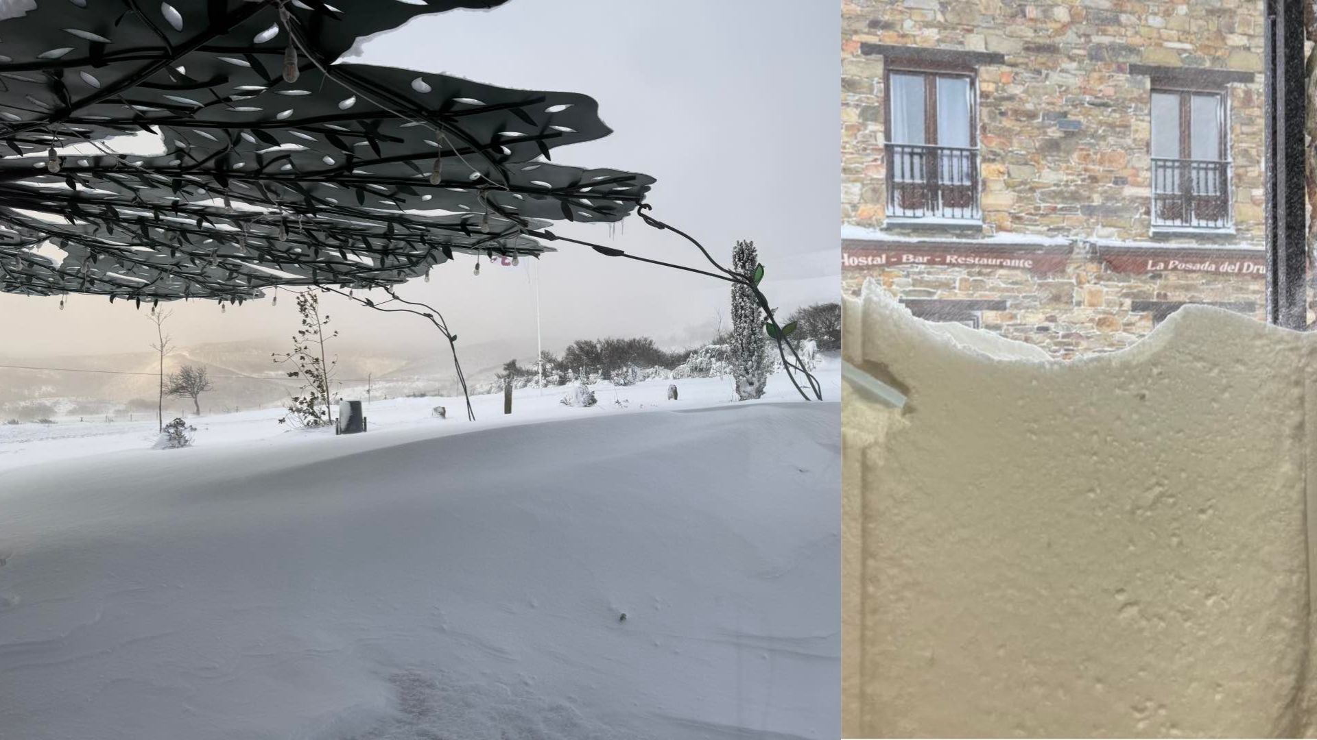 La nieve ha cubierto Foncebadón. | EL TRASGU DE FONCEBADÓN