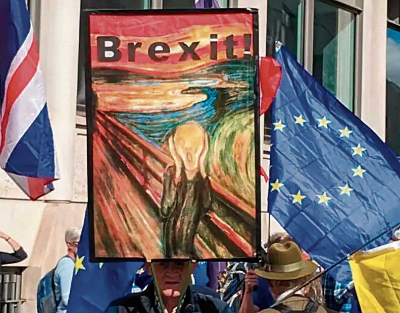 Imagen de archivo de una manifestación con motivo del Brexit. | L.N.C.