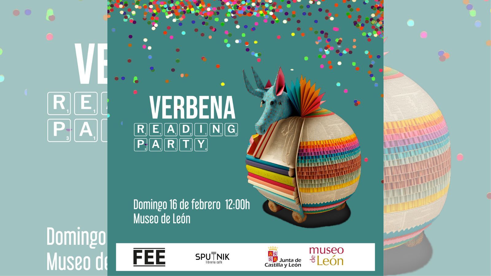 El cartel de la actividad Verbena Reading Party. 