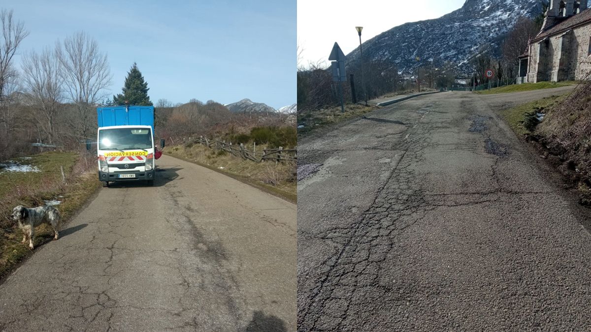 La Diputación ha comenzado este jueves a bachear la carretera de  Redipollos. | LNC