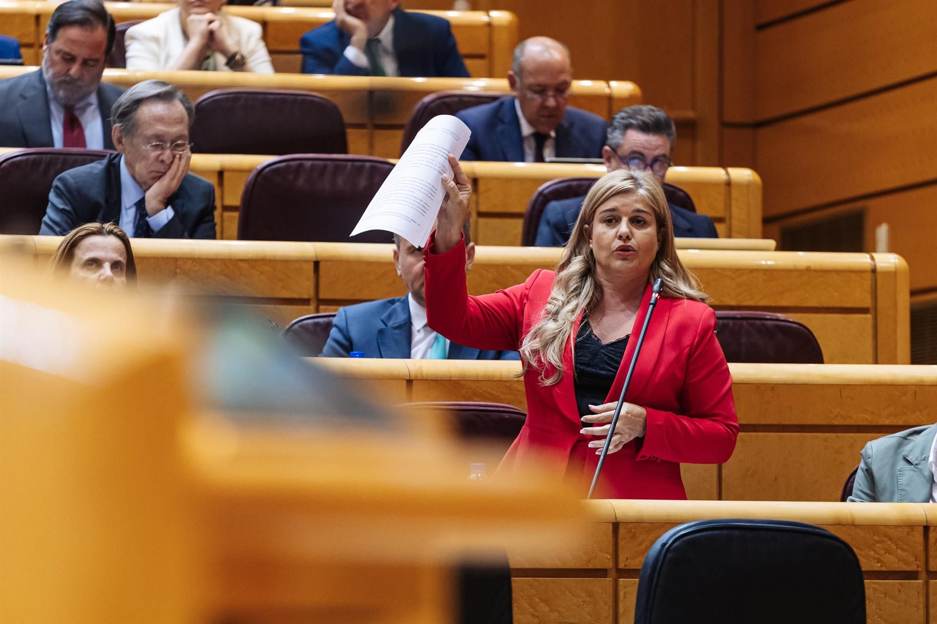 La vicepresidenta tercera de la Mesa del Senado, Eva Ortiz, durante una sesión de control al Gobierno, en el Senado, a 18 de junio de 2024, | EP