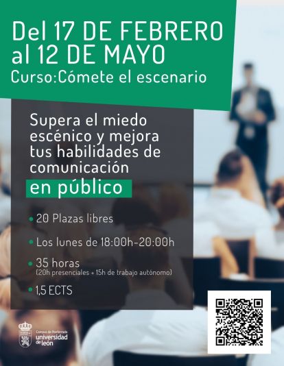 Cartel del curso de comunicación que se impartirá en el campus de Ponferrada.