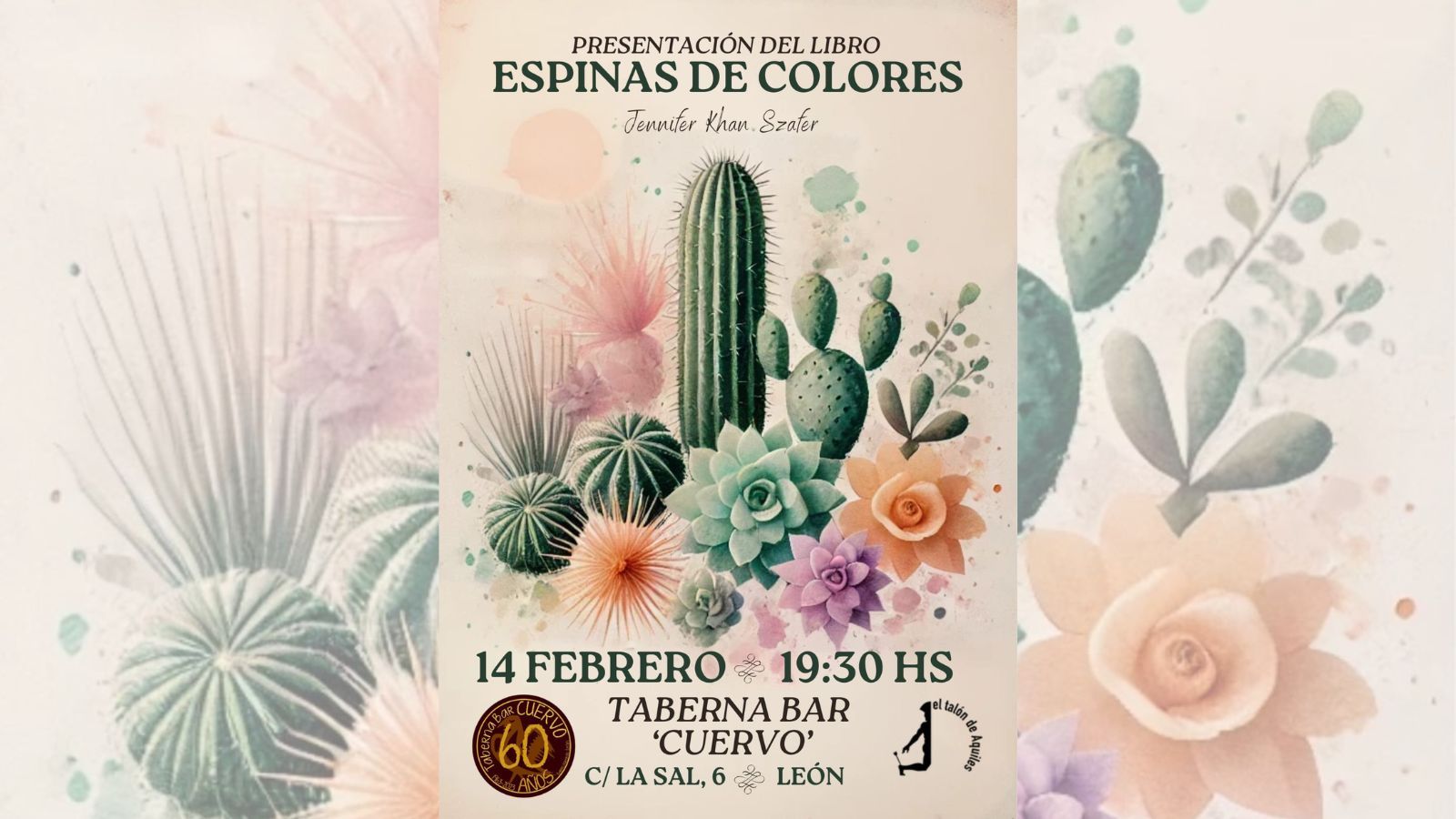 La presentación de 'Espinas de colores' de Jennifer Khan será este viernes a las 19 horas en el bar Cuervo.