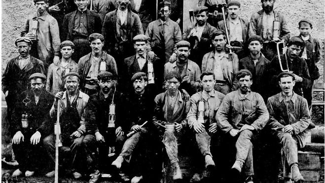 Grupo de mineros de Hulleras de Sabero y Anexas en los años 30. | ARCHIVO MSM