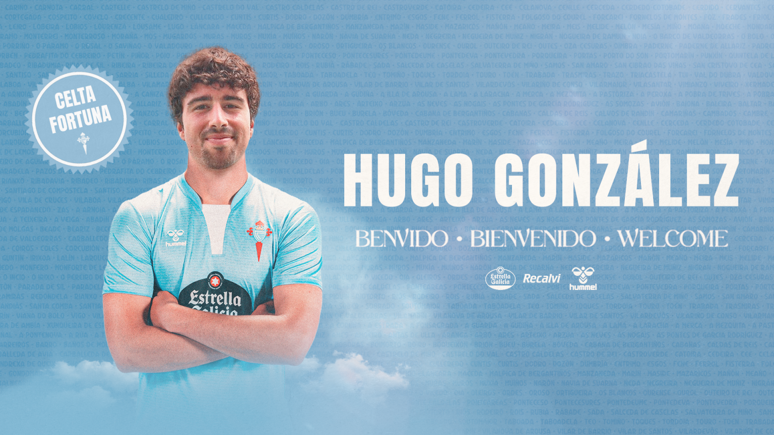 Hugo González, en el anuncio de su fichaje por el Celta B.