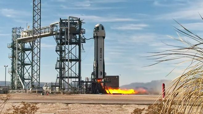 La aeronave 'New Shepard' durante un lanzamiento anterior