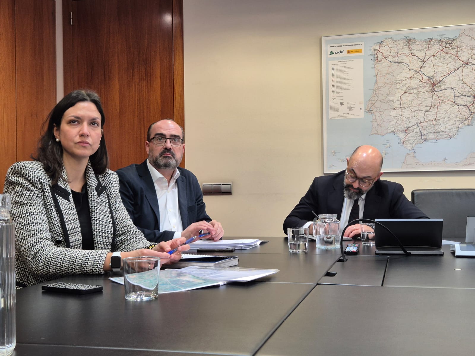 Lidia Coca, Marco Morala y Luis Pedro Marco de la Peña.