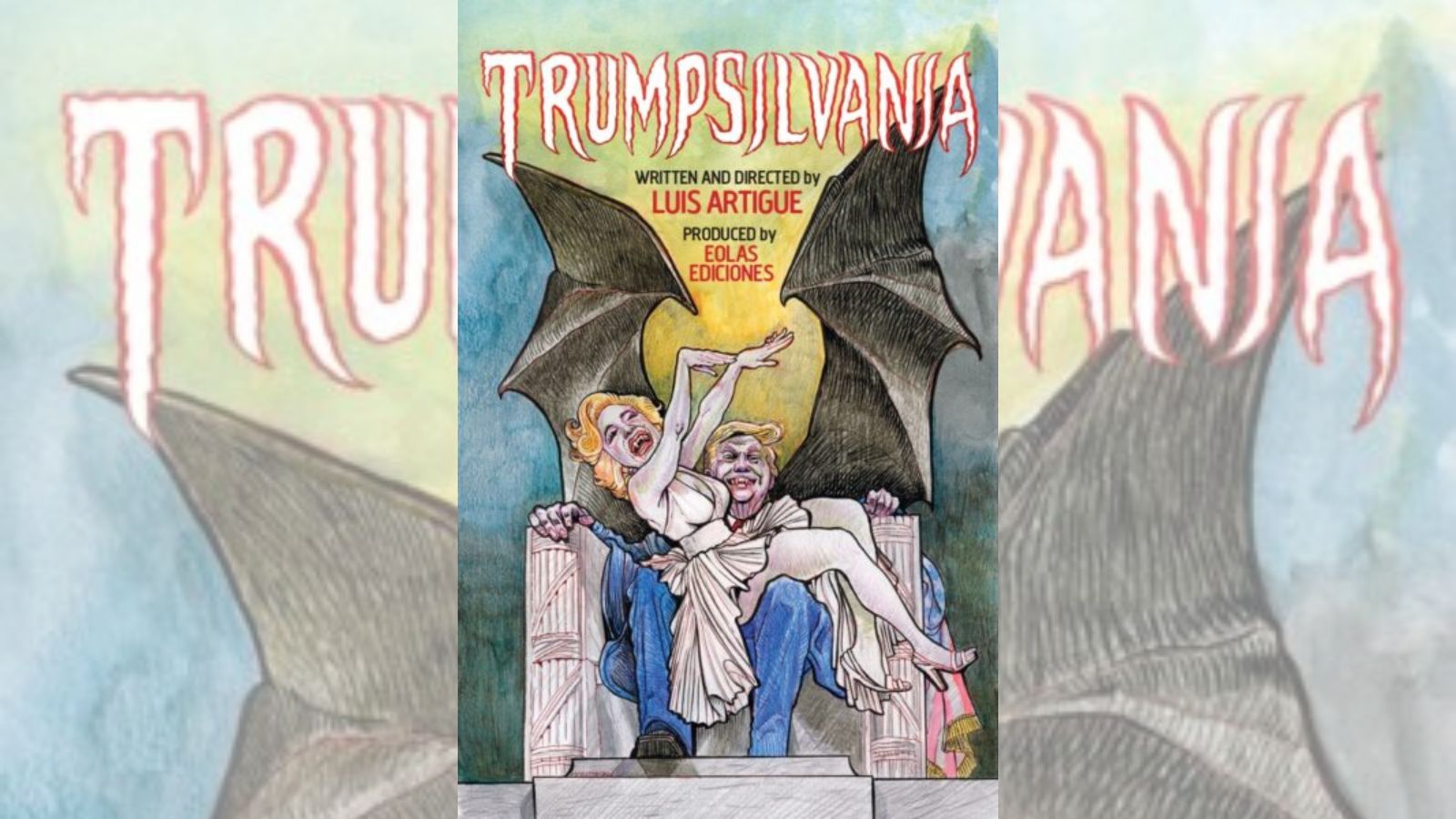 La portada de la novela 'Trumpsilvania', de Luis Artigue, es obra de Farruco.