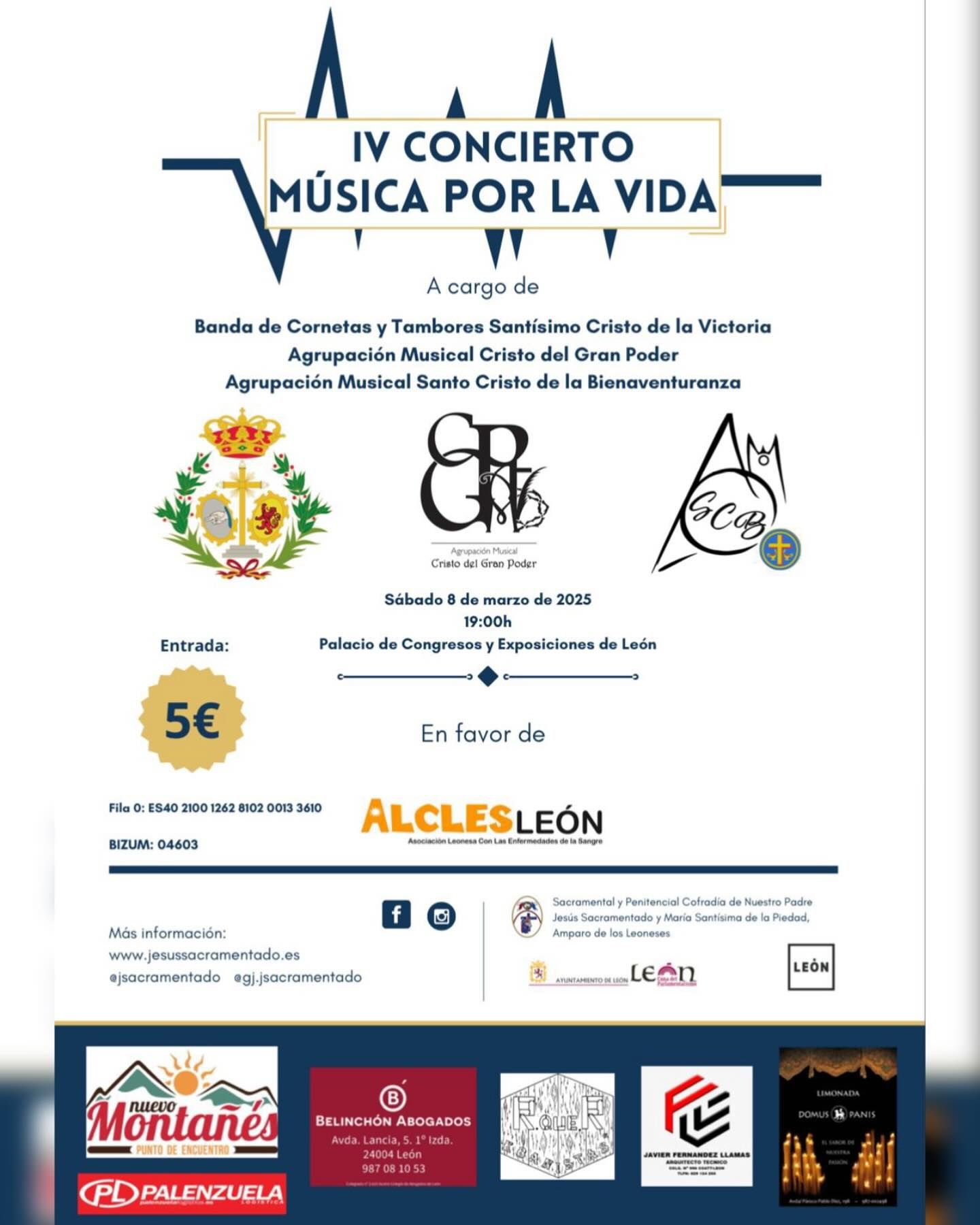 Cartel del concierto 'Música por la vida' a favor de Alcles.