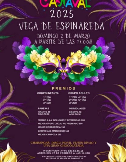 Cartel del Carnaval de Vega de Espinareda.