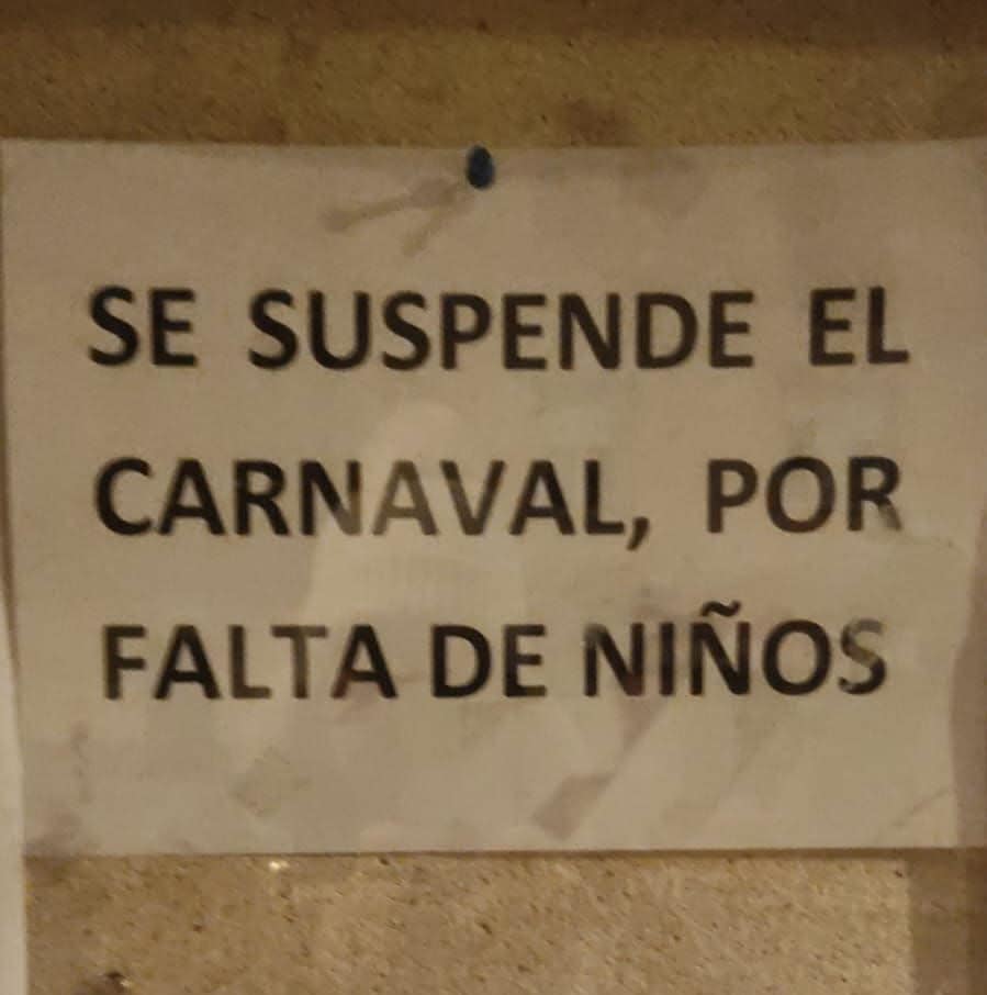 Cartel de la supuesta suspensión del Carnaval. | SANGRE MINERA