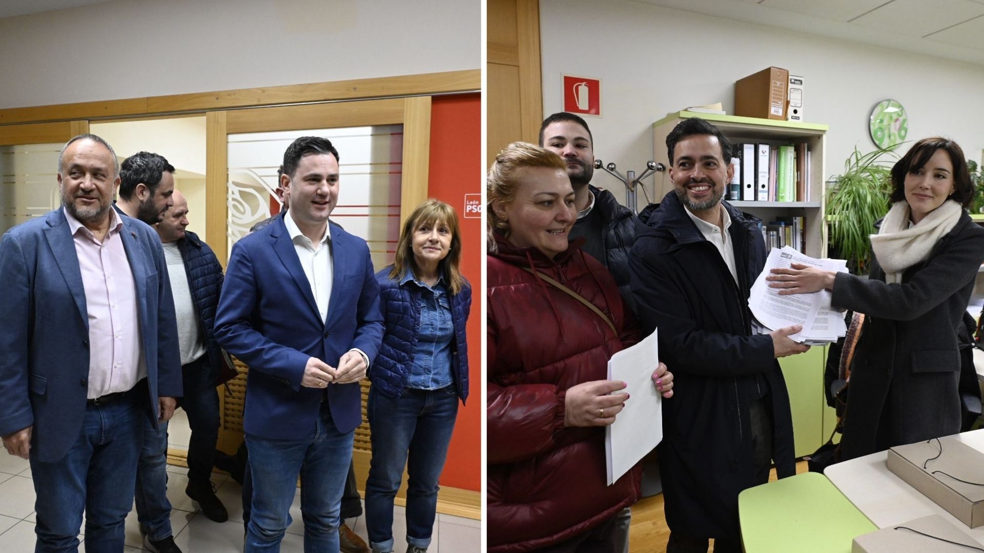 Javier Alfonso Cendón y Diego Moreno presentaron sus avales para las primarias del PSOE de León. | SAÚL ARÉN