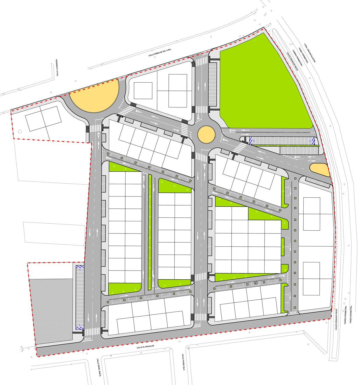 Plano del proyecto de la urbanización que se realizará. L.N.C.